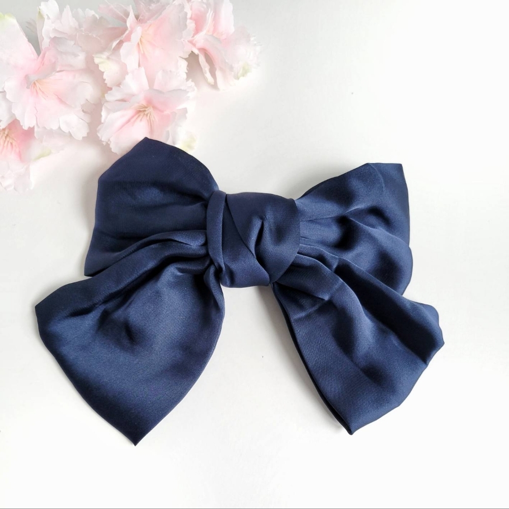 Satin Bow, Navy